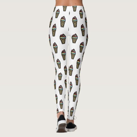 Colorful Ice Cream Pattern Leggings (Achterkant)