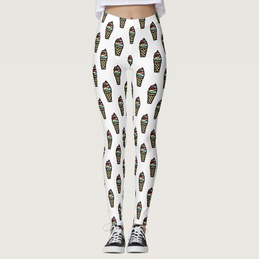 Colorful Ice Cream Pattern Leggings (Voorkant)