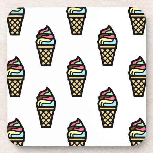 Colorful Ice Cream Pattern Onderzetter (Voorkant)