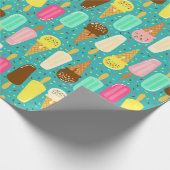 Colorful Ice Cream Pattern Summer  Cadeaupapier (Hoek)