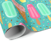 Colorful Ice Cream Pattern Summer  Cadeaupapier (Rol Hoek)