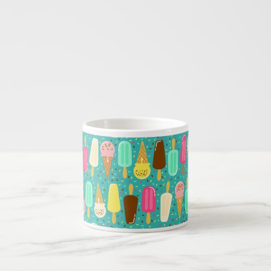 Colorful Ice Cream Pattern Summer  Espresso Kop (Voorkant)