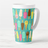 Colorful Ice Cream Pattern Summer  Latte Mok (Rechterhoek)