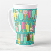 Colorful Ice Cream Pattern Summer  Latte Mok (Linkerhoek)