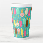 Colorful Ice Cream Pattern Summer  Latte Mok (Voorkant)