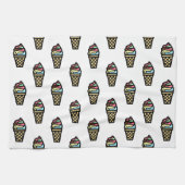 Colorful Ice Cream Pattern Theedoek (Horizontaal)