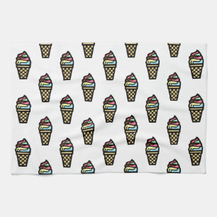 Colorful Ice Cream Pattern Theedoek