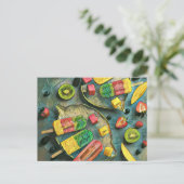 Colorful ice cream popsiae fruit briefkaart (Staand voorkant)
