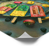 Colorful ice cream popsiae fruit poster (Hoek)