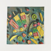Colorful ice cream popsiae fruit wandkleed (Voorkant (horizontaal))