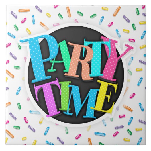 Colorful Ice Cream Snoep Sprinkles Tegeltje (Voorkant)