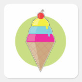 Colorful Ice Cream Vierkante Sticker (Voorkant)