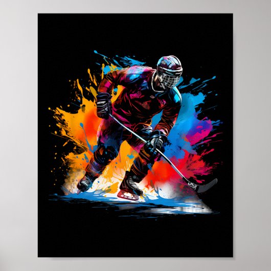Colorful Ice Hockey  Poster (Voorkant)