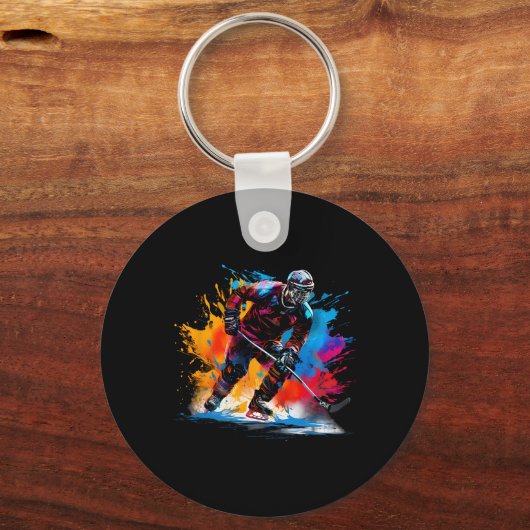 Colorful Ice Hockey  Sleutelhanger (Voorkant)