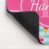 Colorful Ice Pop Pattern met Roze Monogram Muismat (Hoek)