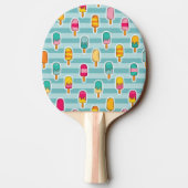 Colorful Ice Pop Pattern met Roze Monogram Tafeltennisbatje (Achterkant)