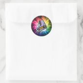 Colorful Ice-Schaats Ronde Sticker (Tas)