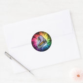 Colorful Ice-Schaats Ronde Sticker (Envelop)
