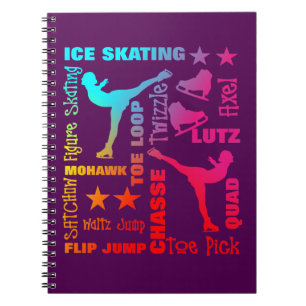 Colorful Ice Skating Theme Terminology Typografie Notitieboek