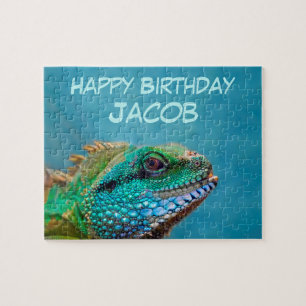 Colorful Iguana Birthday Legpuzzel