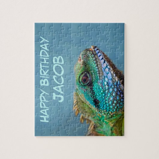 Colorful Iguana Birthday Legpuzzel (Verticaal)