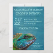 Colorful Iguana Birthday Party Kaart (Voorkant)