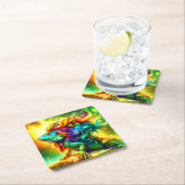 Colorful Iguana Kartonnen Onderzetters (Insitu)