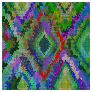 Colorful Ikat Tribal Geometric Pattern Stof