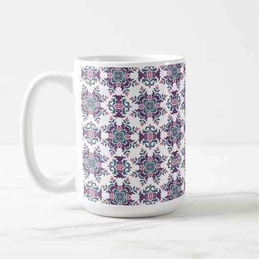 Colorful IkatFloral Motif Pattern Koffiemok (Links)
