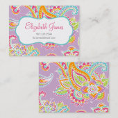 Colorful Illustrated Bohemian Paisley Henna Visitekaartje (Voorkant / Achterkant)