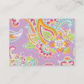 Colorful Illustrated Bohemian Paisley Henna Visitekaartje (Achterkant)