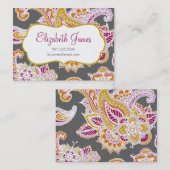 Colorful Illustrated Bohemian Paisley Henna Visitekaartje (Voorkant / Achterkant)