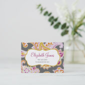 Colorful Illustrated Bohemian Paisley Henna Visitekaartje (Staand voorkant)