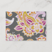 Colorful Illustrated Bohemian Paisley Henna Visitekaartje (Achterkant)