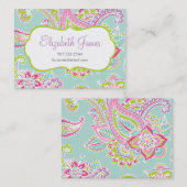 Colorful Illustrated Bohemian Paisley Henna Visitekaartje (Voorkant / Achterkant)