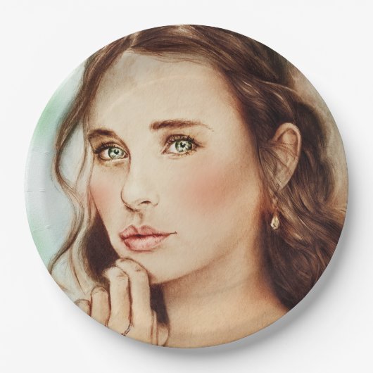 Colorful Illustrated paper bord - Lady of Spring (Voorkant)