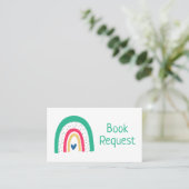 Colorful Illustrated Rainbow Book Request Card Plaatskaartje (Staand voorkant)