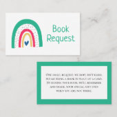 Colorful Illustrated Rainbow Book Request Card Plaatskaartje (Voorkant / Achterkant)