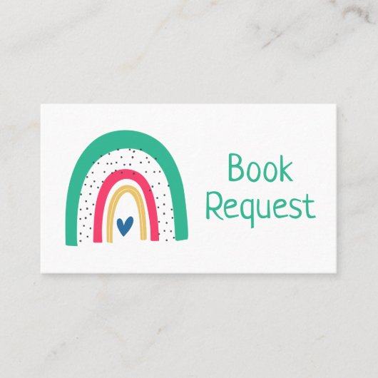Colorful Illustrated Rainbow Book Request Card Plaatskaartje (Voorkant)