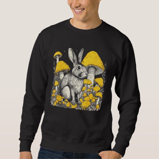 Colorful Illustrations Rabbit With Mushrooms Trui (Voorkant)