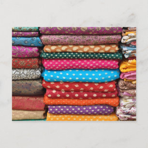 Colorful Indian Asian Sari Fabric Briefkaart