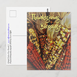 Colorful Indian Corn Kernels Foto 2 Thanksgiving Briefkaart