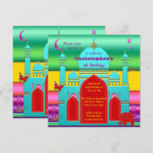 Colorful Indian Fantasy Kids Birthday Uitnodiging (Voorkant / Achterkant)