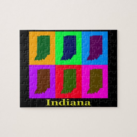 Colorful Indiana State Pop Art Map Legpuzzel (Horizontaal)