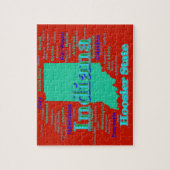 Colorful Indiana State Pride Map Pop Art Legpuzzel (Verticaal)