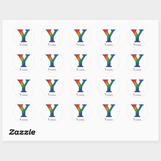Colorful Initial Letter Y Sticker (Vel)