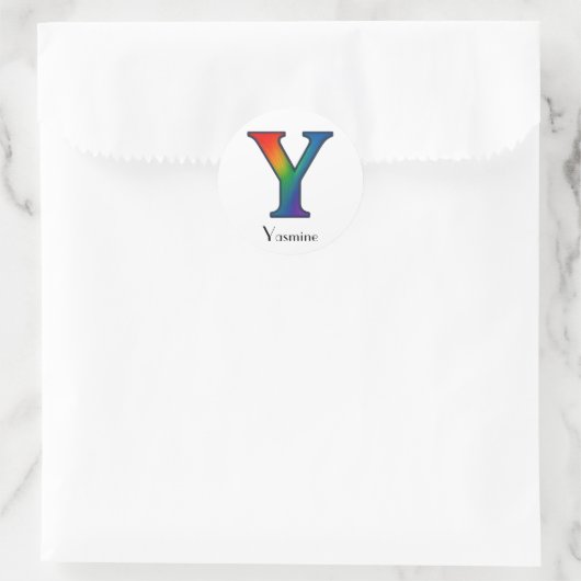 Colorful Initial Letter Y Sticker (Tas)
