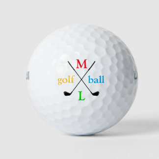 Colorful Initial Letters Monogram Golfballen