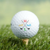Colorful Initial Letters Monogram Golfballen (Insitu Shirt)