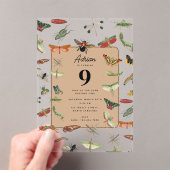 Colorful  Insect Birthday Party Thema Acryl Uitnodigingen (Insitu (Draagbaar))